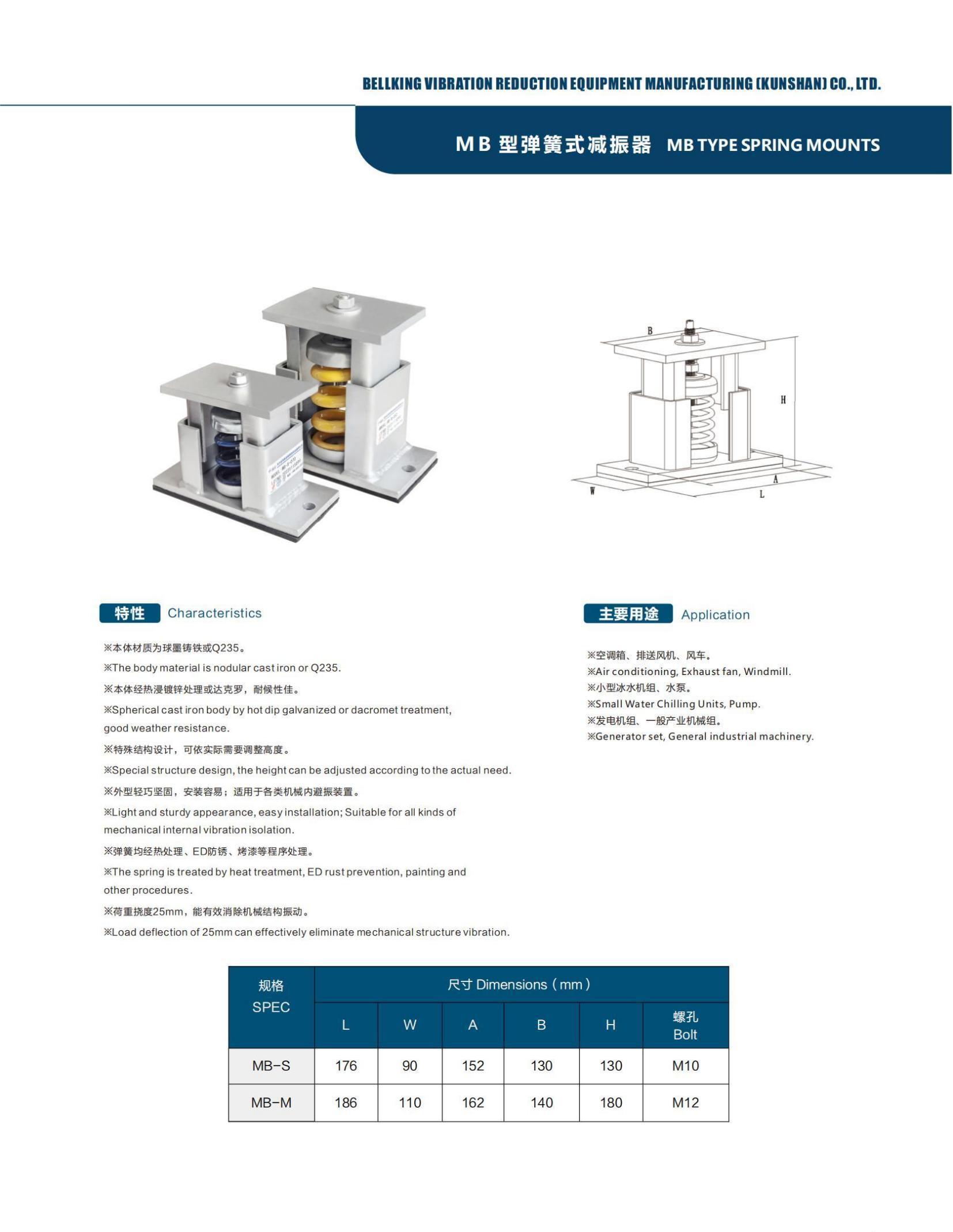 MB型彈式避震器 MB型彈式避震器